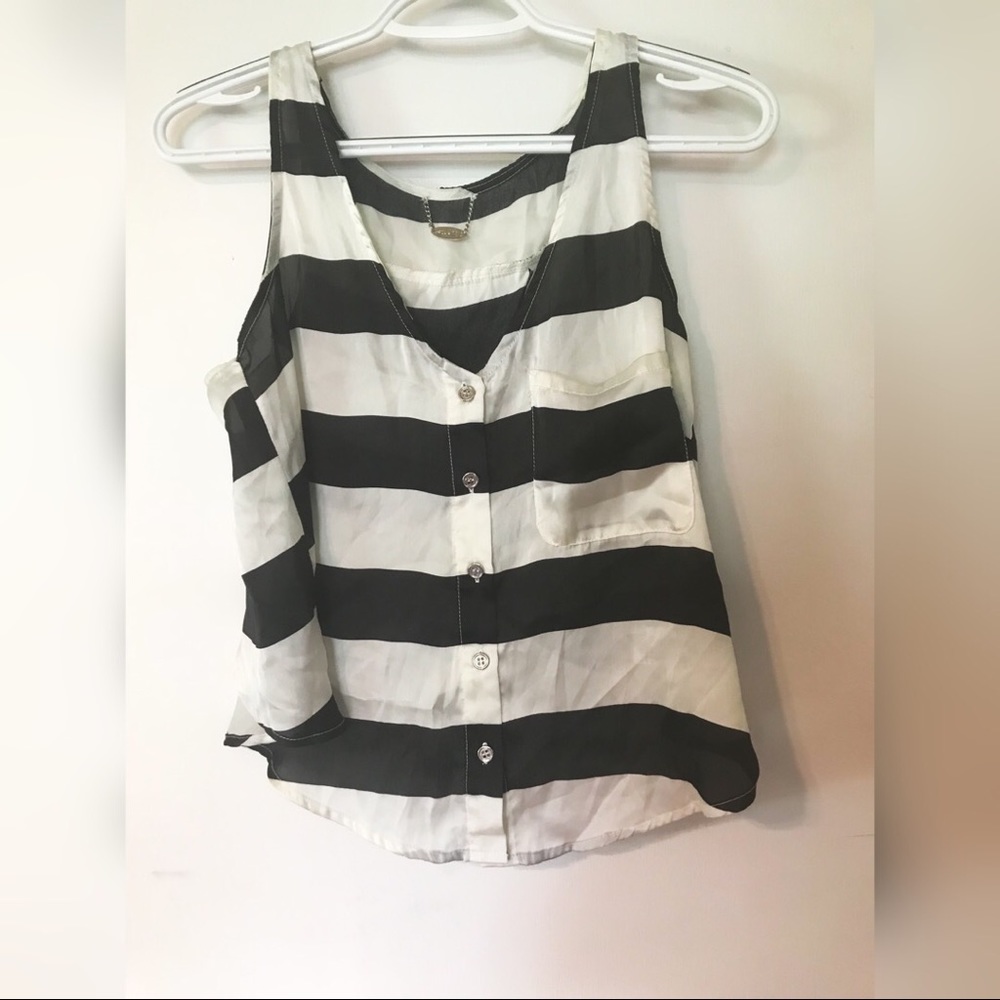 Striped open back shirt